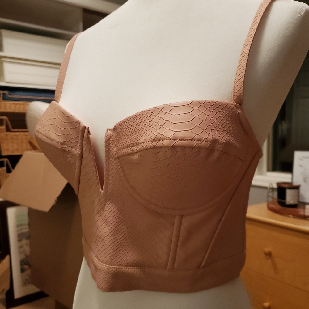Sexy Charlotte Russe Pink Croptop Bustier Sz M - Picture 2 of 10